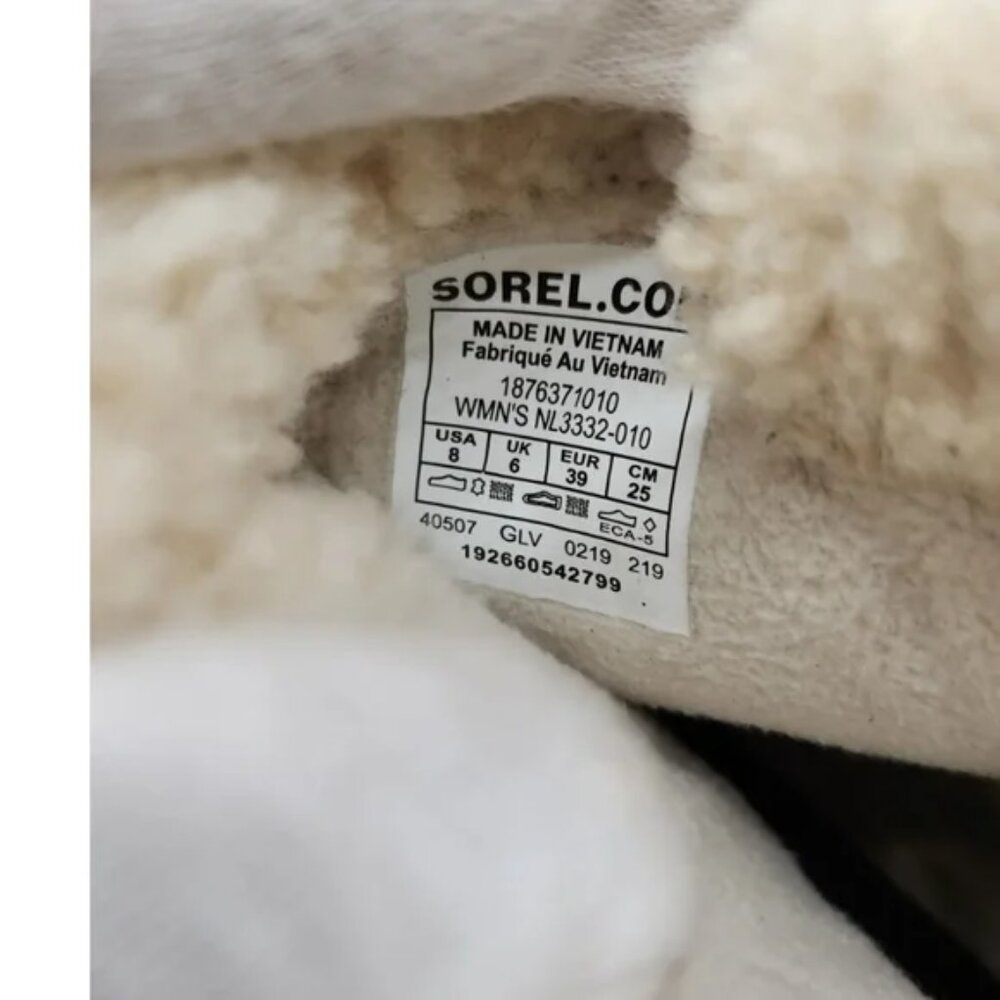Sorel Harlow Cozy Size 8 Waterproof Ankle Bootie Black Noir color. - Picture 16 of 16